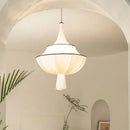 French minimalist silk pendant lamp for living room white and black