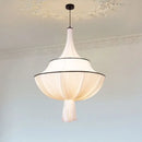 French minimalist silk pendant lamp for living room white and black