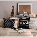 French night velvet throw pillow case black & white bedroom decor