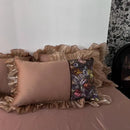 French organza lace taupe floral bedding set bedroom egyptian cotton