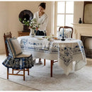 French pastoral blue onion print tablecloth – dining room decor
