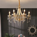 French pearl chandelier gold 6 light crystal living room pendant