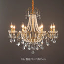 French pearl chandelier gold 6 light crystal living room pendant