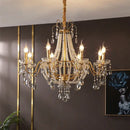 French pearl chandelier gold 6 light crystal living room pendant
