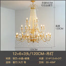 French pearl chandelier gold 6 light crystal living room pendant