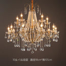 French pearl chandelier gold 6 light crystal living room pendant
