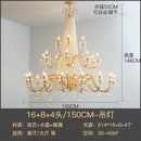 French pearl chandelier gold 6 light crystal living room pendant