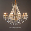 French pearl chandelier gold 6 light crystal living room pendant