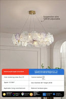 French petals crystal chandelier light white & pink dining room