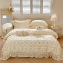 French princess floral lace ruffles bedding set bedroom decor