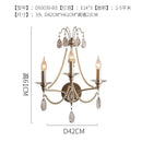 French retro antique brass crystal wall lamp living room sconce