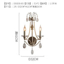 French retro antique brass crystal wall lamp living room sconce