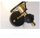 French retro brass and black wall lamp living room glass sconce
