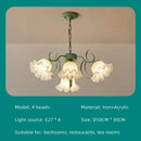 French retro led flower chandelier green bedroom pendant light