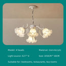French retro led flower chandelier green bedroom pendant light