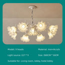 French retro led flower chandelier green bedroom pendant light