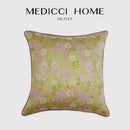 French retro light green camellia throw pillow – living room decor