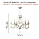 French retro pearl crystal chandelier antique brass dining room