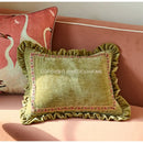 French retro pink velvet crane decorative cushion cover living room