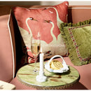 French retro pink velvet crane decorative cushion cover living room
