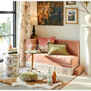 French retro pink velvet crane decorative cushion cover living room