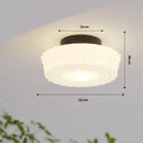 French retro shanghai style cream textured glass dining room pendant