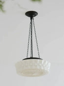 French retro shanghai style cream textured glass dining room pendant