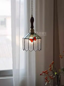 French retro stained glass decorbites butterfly chandelier bedroom light