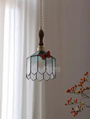 French retro stained glass decorbites butterfly chandelier bedroom light