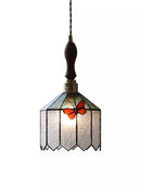 French retro stained glass decorbites butterfly chandelier bedroom light