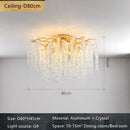 French romantic gold crystal branch chandelier dining room light
