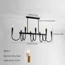 French style black and gold pendant light dining room chandelier