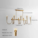 French style black and gold pendant light dining room chandelier