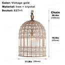 DecorBites™ Bronze 1-Light Crystal Chandelier French Lighting for Kitchen, Living Room, Dining, Bedroom