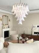 French style glass chandelier cascading white light for living room