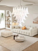 French style glass chandelier cascading white light for living room