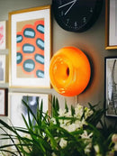 French style orange glossy ceramic decorative wall lamp bedroom light