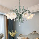 French style white crystal flower chandelier living room light