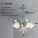 French style white crystal flower chandelier living room light