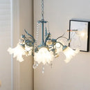 French style white crystal flower chandelier living room light