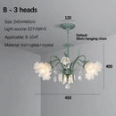 French style white crystal flower chandelier living room light