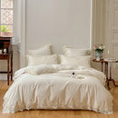 French wedding chic cream & white bedding set bedroom lace duvet cover