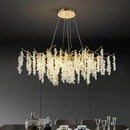Frosted aluminum golden branch crystal chandelier dining room