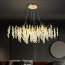 Frosted aluminum golden branch crystal chandelier dining room