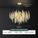 Frosted aluminum golden branch crystal chandelier dining room