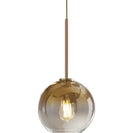 Frosted and mirrored glass ball pendant light for dining room
