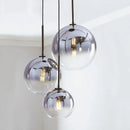 Frosted and mirrored glass ball pendant light for dining room