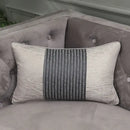 Frosted gold & silver metallic striped lumbar pillow covers bedroom