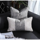 Frosted gold & silver metallic striped lumbar pillow covers bedroom