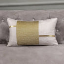Frosted gold & silver metallic striped lumbar pillow covers bedroom